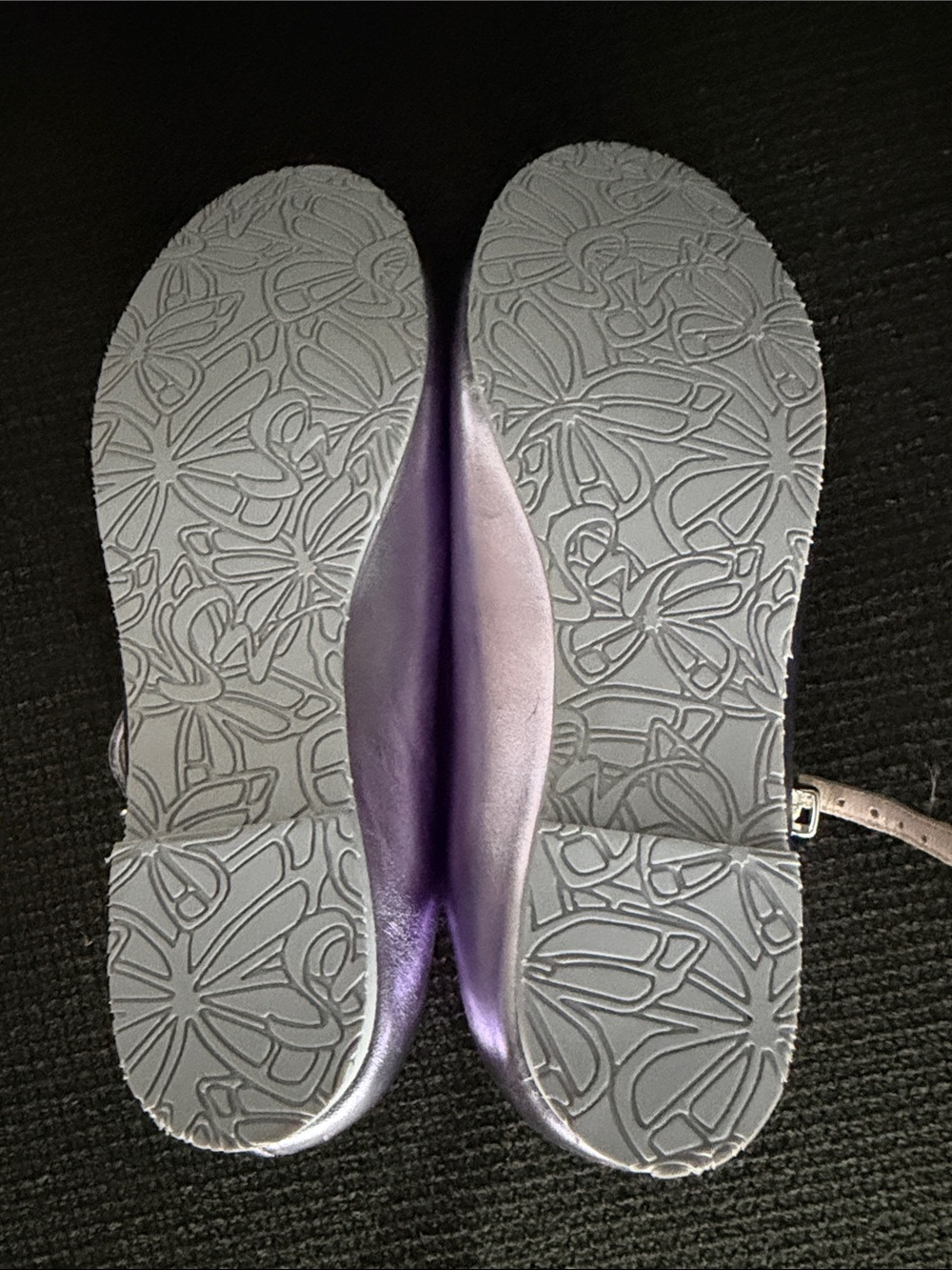 Sophia Webster Girls' Metallic Purple Butterfly Mary Jane Flats size 32- new - Picture 3 of 3